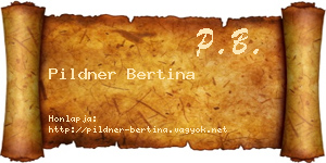 Pildner Bertina névjegykártya